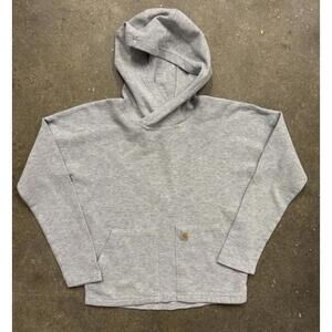 Carhartt Gray Waffle Knit Hoodie XL Heavyweight Thermal Workwear Pullover